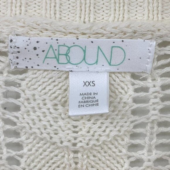 Abound Crew-Neck Pointelle Sweater Ivory/Green XXS - Picture 7 of 8